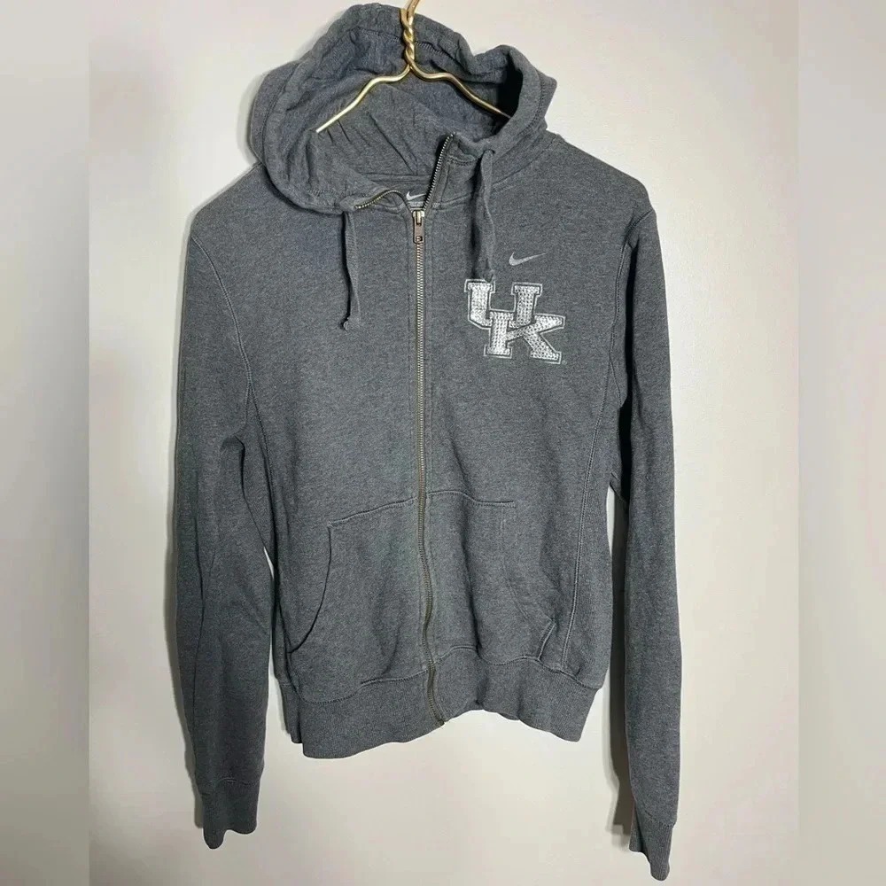 Nike‎ Kentucky Wildcats Rhinestone ZipUp Hoodie Gray Med Womens NCAA Sweatshirt
